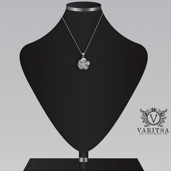 0.35ct Diamond Flower Design Gold Necklace and Chain - 02NN80